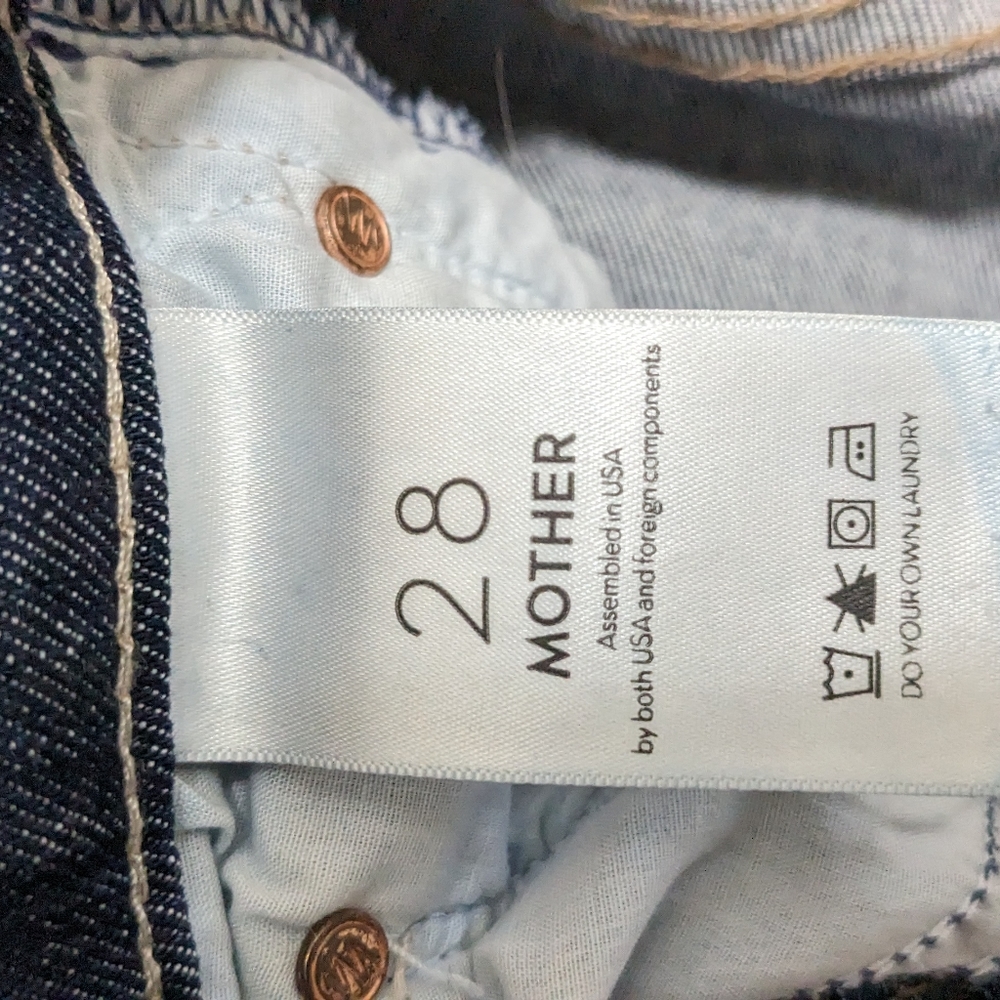 MOTHER Dark Blue Ankle & Cropped Jeans - Picture 4 of 6